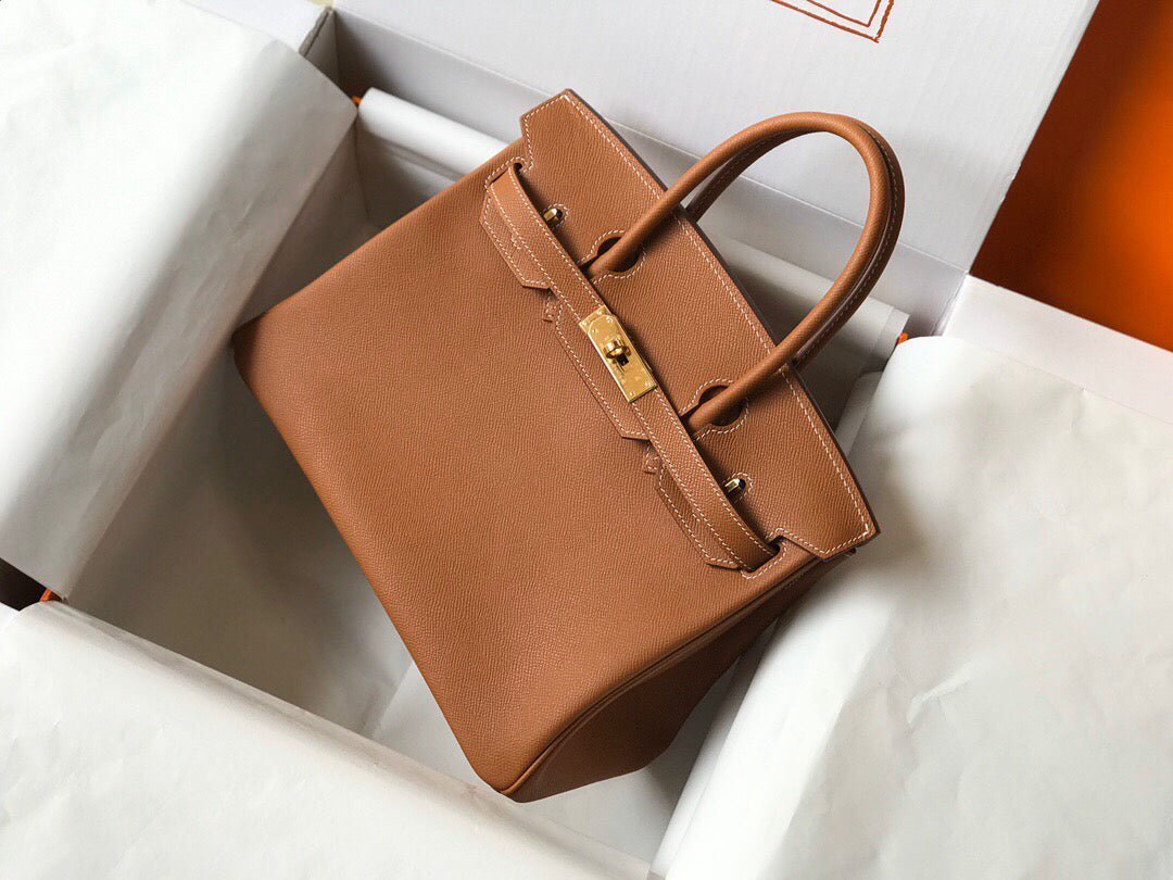 653278bcd8b82.jpg Replica Hermes Birkin Designer Tote Bag Epsom Leather 28356 Brown - Image 1