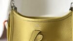 Replica Hermes Evelyne Bag Designer Hermes Mini Crossbody Real Bag 20434 Light Yellow - Image 5