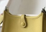 Replica Hermes Evelyne Bag Designer Hermes Mini Crossbody Real Bag 20434 Light Yellow - Image 7