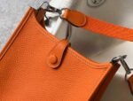 Replica Hermes Evelyne Bag Designer Hermes Mini Crossbody Real Bag 20428 Orange - Image 5