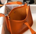 Replica Hermes Evelyne Bag Designer Hermes Mini Crossbody Real Bag 20428 Orange - Image 7