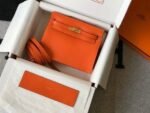 Replica Hermes Kelly Danse 22cm Leather Bag 20355 Orange - Image 2