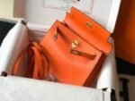 Replica Hermes Kelly Danse 22cm Leather Bag 20355 Orange - Image 4
