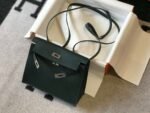 Replica Hermes Kelly Danse 22cm Leather Bag 20354 Dark Green - Image 3