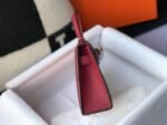 Replica Hermes Kelly Bag Hermes 19CM Epsom Shoulder Mini Bag Wine red 20462 - Image 3