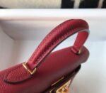 Replica Hermes Kelly Bag Hermes 19CM Epsom Shoulder Mini Bag Wine red 20462 - Image 5