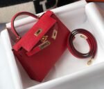 Replica Hermes Kelly Bag Hermes 19CM Epsom Shoulder Mini Bag Red 20465 - Image 4