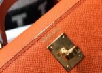 Replica Hermes Kelly Bag Hermes 19CM Epsom Shoulder Mini Bag Orange 20464 - Image 5