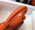 Replica Hermes Kelly Bag Hermes 19CM Epsom Shoulder Mini Bag Orange 20464 - Image 6