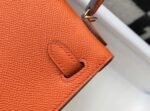 Replica Hermes Kelly Bag Hermes 19CM Epsom Shoulder Mini Bag Orange 20464 - Image 7