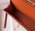 Replica Hermes Kelly Bag Hermes 19CM Epsom Shoulder Mini Bag Orange 20464 - Image 8
