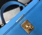Replica Hermes Kelly Bag Hermes 19CM Epsom Shoulder Mini Bag Middle blue 20469 - Image 5