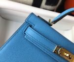 Replica Hermes Kelly Bag Hermes 19CM Epsom Shoulder Mini Bag Middle blue 20469 - Image 6