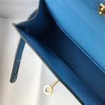 Replica Hermes Kelly Bag Hermes 19CM Epsom Shoulder Mini Bag Middle blue 20469 - Image 8