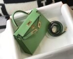 Replica Hermes Kelly Bag Hermes 19CM Epsom Shoulder Mini Bag Light green 20470 - Image 2