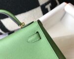 Replica Hermes Kelly Bag Hermes 19CM Epsom Shoulder Mini Bag Light green 20470 - Image 6
