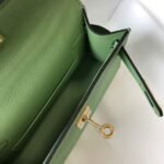 Replica Hermes Kelly Bag Hermes 19CM Epsom Shoulder Mini Bag Light green 20470 - Image 7