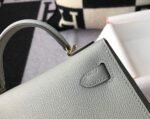 Replica Hermes Kelly Bag Hermes 19CM Epsom Shoulder Mini Bag Light gray 20460 - Image 6