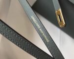 Replica Hermes Kelly Bag Hermes 19CM Epsom Shoulder Mini Bag Dark gray 20474 - Image 3