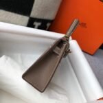 Replica Hermes Kelly Bag Hermes 19CM Epsom Shoulder Mini Bag Dark gray 20461 - Image 2