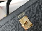 Replica Hermes Kelly Bag Hermes 19CM Epsom Shoulder Mini Bag Black Gold buckle 20455 - Image 5