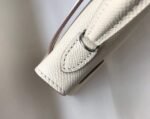 Replica Hermes Kelly Bag Hermes 19CM Epsom Shoulder Mini Bag Beige Silver buckle 20457 - Image 5