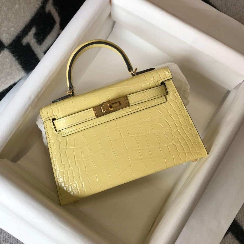 65327c0ea50e4.jpg Replica Hermes Kelly Bag Designer Hermes 19CM Shoulder Mini Bag Yellow 20451 - Image 1