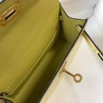 Replica Hermes Kelly Bag Designer Hermes 19CM Shoulder Mini Bag Yellow 20451 - Image 8