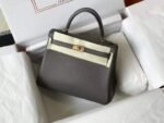 Replica Hermes Kelly Danse 28cm of Togo Leather Bag 20339 Pewter Grey