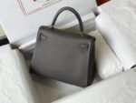 Replica Hermes Kelly Danse 28cm of Togo Leather Bag 20339 Pewter Grey - Image 2