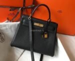 Replica Hermes Kelly Danse 20318 Designer Tote Shoulder Strap Bag 28 32cm Black - Image 17