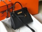 Replica Hermes Kelly Danse 20318 Designer Tote Shoulder Strap Bag 28 32cm Black - Image 19