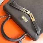 Replica Hermes Kelly Danse 20317 Designer Tote Shoulder Strap Bag Dark Gray - Image 3