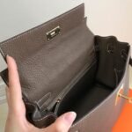 Replica Hermes Kelly Danse 20317 Designer Tote Shoulder Strap Bag Dark Gray - Image 5