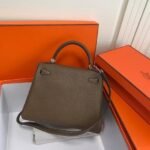 Replica Hermes Kelly Danse 20317 Designer Tote Shoulder Strap Bag Dark Gray - Image 7