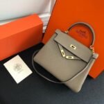 Replica Hermes Kelly Danse 20315 Designer Tote Shoulder Strap Bag Apricot - Image 2