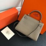 Replica Hermes Kelly Danse 20315 Designer Tote Shoulder Strap Bag Apricot - Image 3