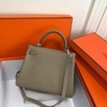 Replica Hermes Kelly Danse 20315 Designer Tote Shoulder Strap Bag Apricot - Image 7