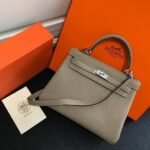 Replica Hermes Kelly Danse 20315 Designer Tote Shoulder Strap Bag Apricot - Image 8