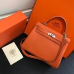 Replica Hermes Kelly Danse 20313 Designer Tote Shoulder Strap Bag Orange - Image 8