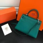 Replica Hermes Kelly Danse 20312 Designer Tote Shoulder Strap Bag Dark Green - Image 2