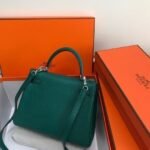Replica Hermes Kelly Danse 20312 Designer Tote Shoulder Strap Bag Dark Green - Image 3