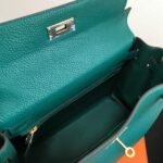 Replica Hermes Kelly Danse 20312 Designer Tote Shoulder Strap Bag Dark Green - Image 11