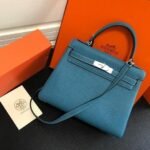 Replica Hermes Kelly Danse 20310 Designer Tote Shoulder Strap Bag Blue - Image 6