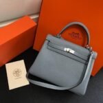 Replica Hermes Kelly Danse 20309 Designer Tote Shoulder Strap Bag Lake Blue - Image 8