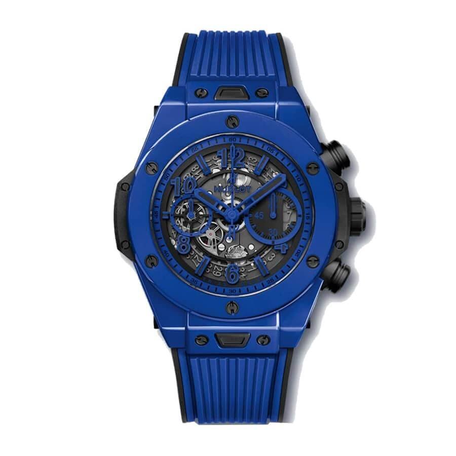 hublot-big-bang-unico-blue-magic-411-es-5119-rx-replica.jpg Hublot Blue Watch Replica - Image 1