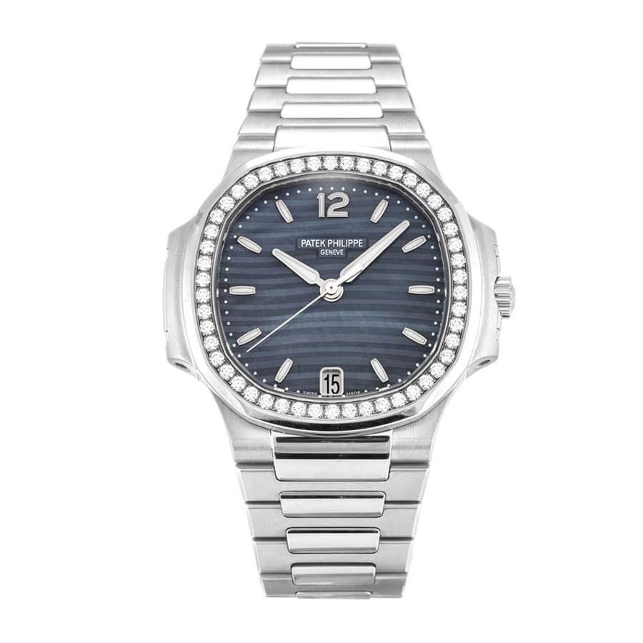 patek-philippe-nautilus-steel-set-diamond-7018-1a-mother-of-perl-blue-dial-replica-1.jpg Patek Philippe Nautilus Ladies 7018/1A Replica - Image 1