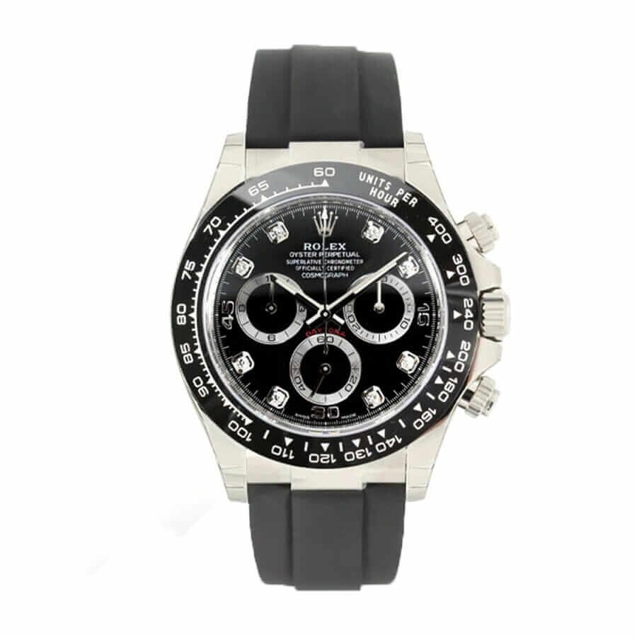 rolex-cosmograph-daytona-black-steel-dial-116519ln.jpg Rolex Daytona 116519LN Oysterflex Diamond Replica - Image 1
