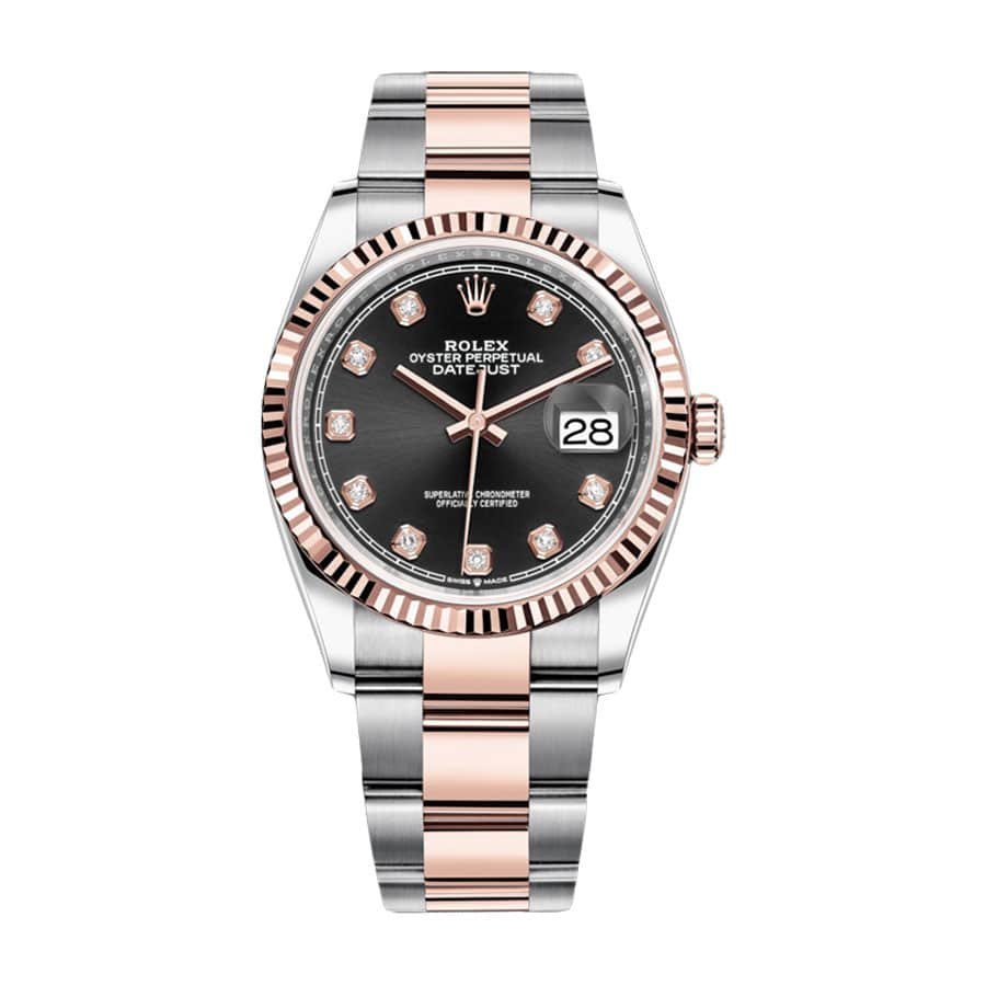 rolex-datejust-126231-36mm-rose-gold-everose-gold-diamond-dial.jpg Rolex Datejust 126231 Black With Diamond Dial Replica - Image 1