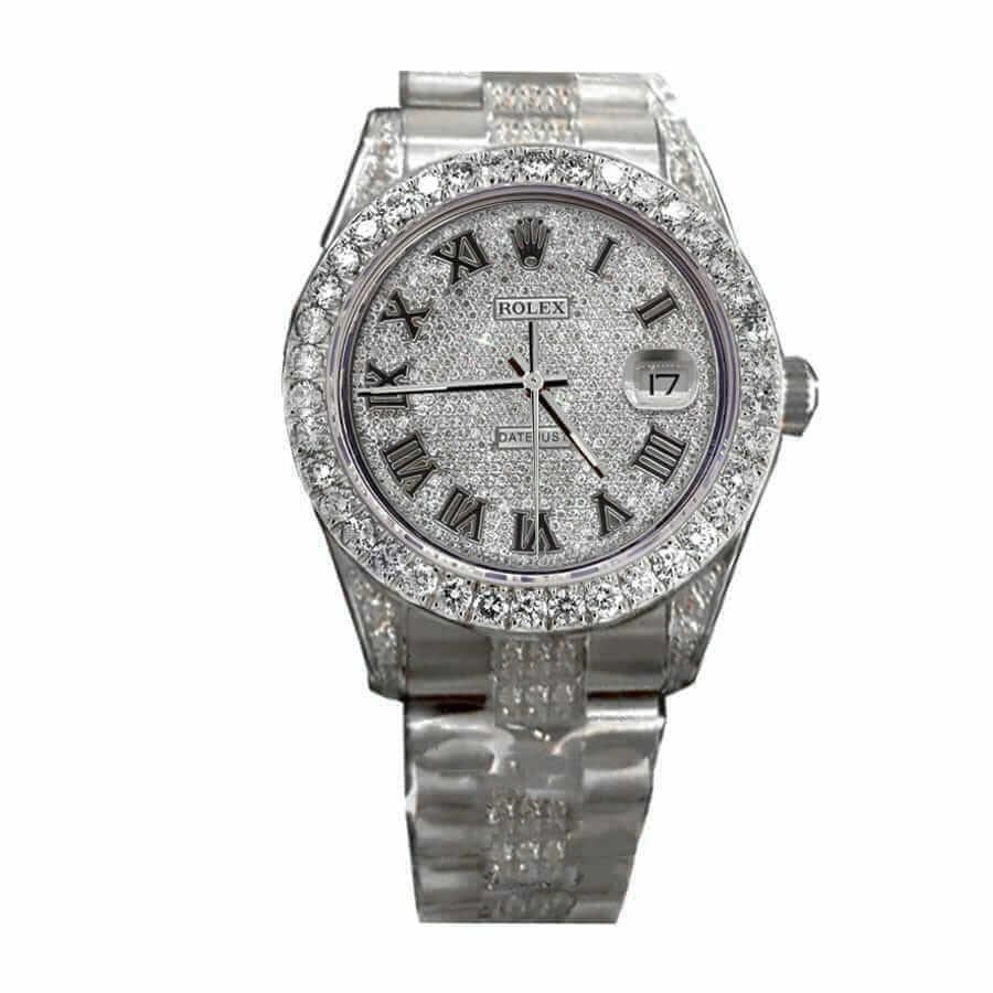 rolex-datejust-whitegold-diamond-dial-iced-out-116623-replica.jpg Rolex Datejust 41 Diamond Replica - Image 1